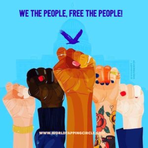 we the people free the people multiracial fists eft world tapping circle