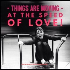 moving at the speed of love woman on park wheel toy eft world tapping circle