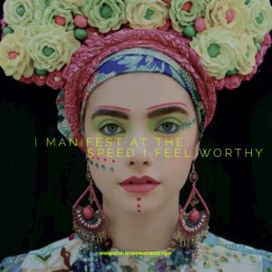 manifest feel worthy woman makeup flowers in hair eft world tapping circle